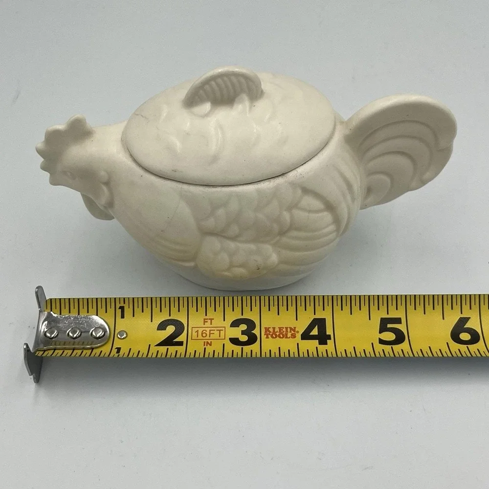 Vintage Czechoslovakia Ceramic Rooster Creamer Sugar Set Cottage Country Core
